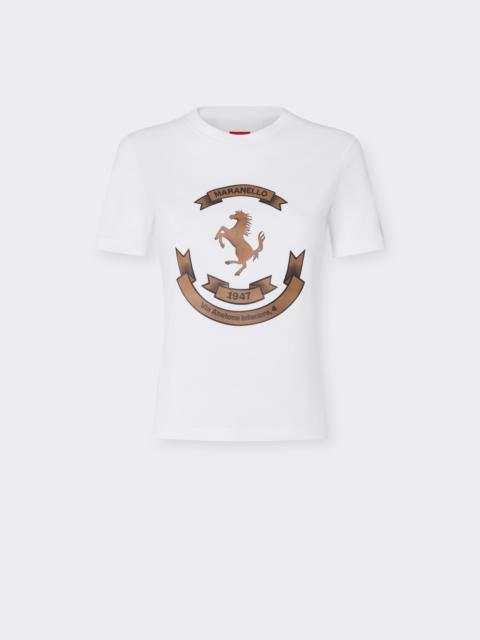 Ferrari Cotton T-shirt with the Prancing Horse of Maranello
