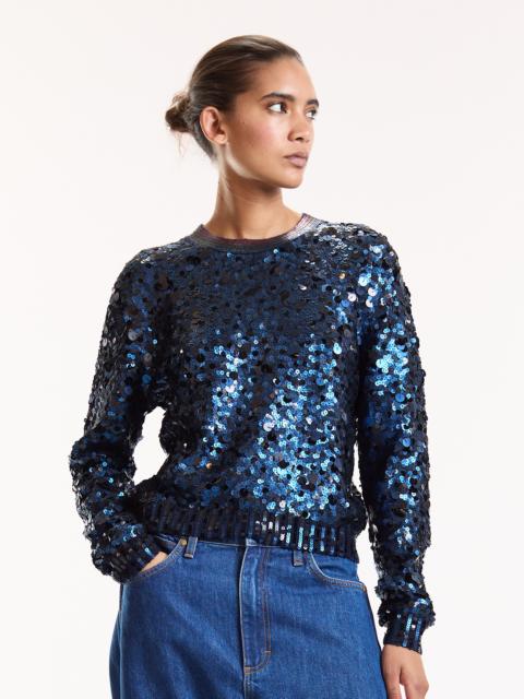 CYNTHIA ROWLEY Match Point Sequin Sweater