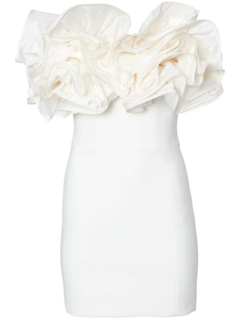CAROLINA HERRERA ruffled-detail strapless minidress