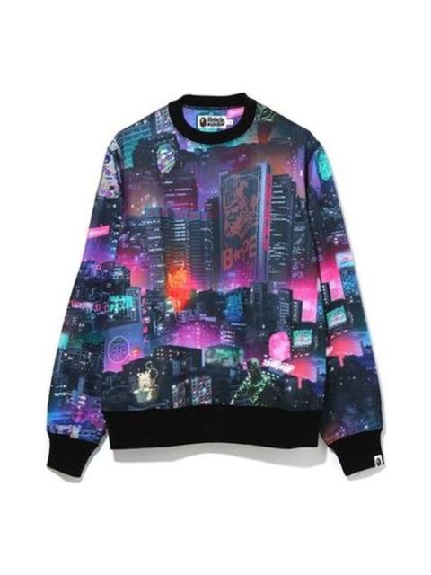 A Bathing Ape Neon Tokyo Crewneck Pullover 'Multicolor' 1G30-113-015