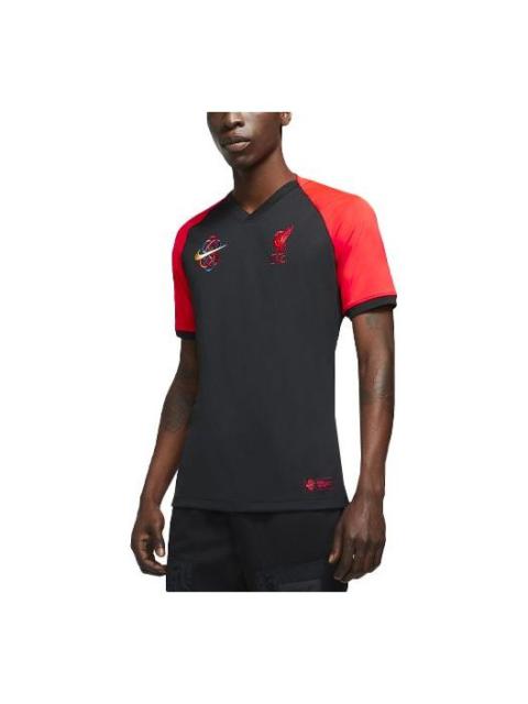 Nike Nike Liverpool color block Football Quick-drying Short Sleeve Men's Black DJ1452-165