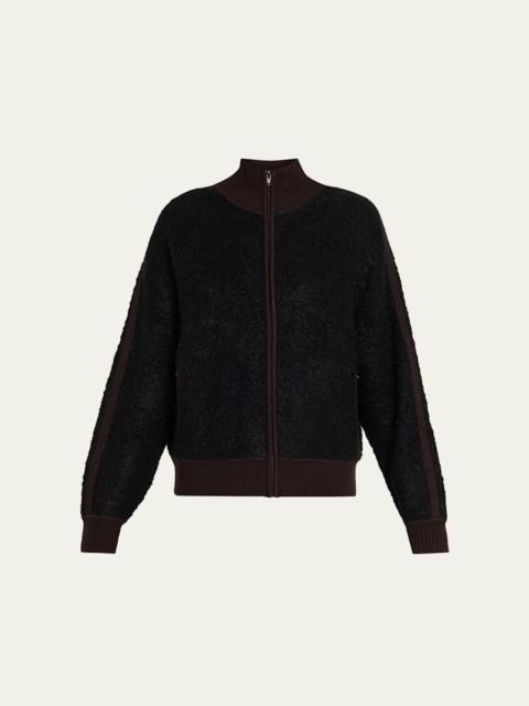 6397 Zip-Up Bouclé Track Jacket