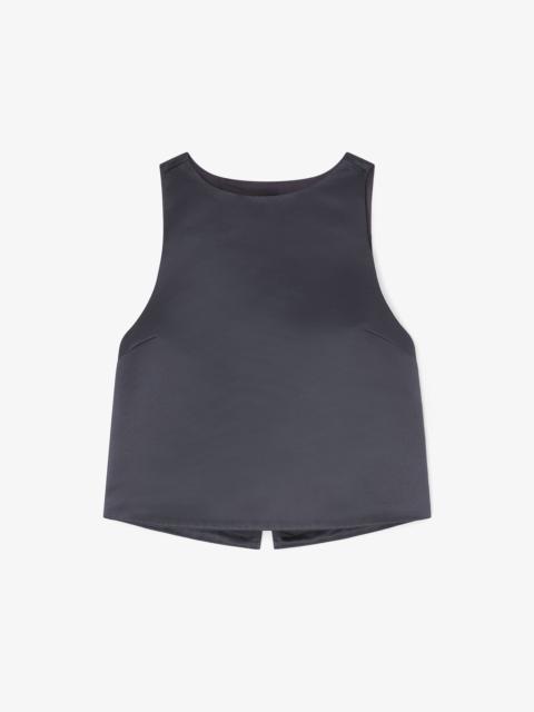 GANNI TOP IN BLACK SATIN