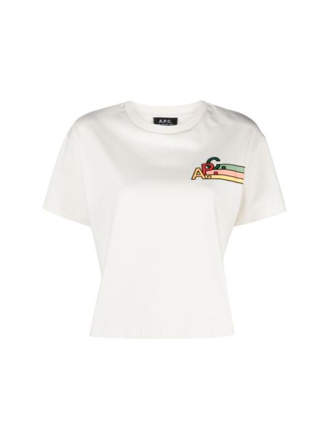 logo-embroidered cotton T-shirt