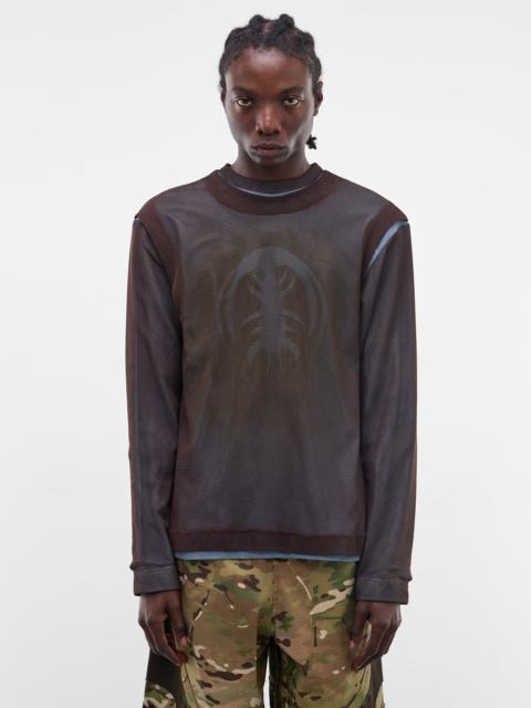 YAKU Layered Mesh Graphic Long Sleeve