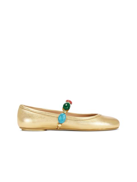 Gianvito Rossi Napp Silk Washed Ballet Flat