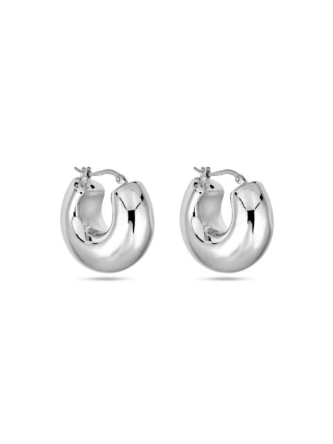 Silver Puff Hoops