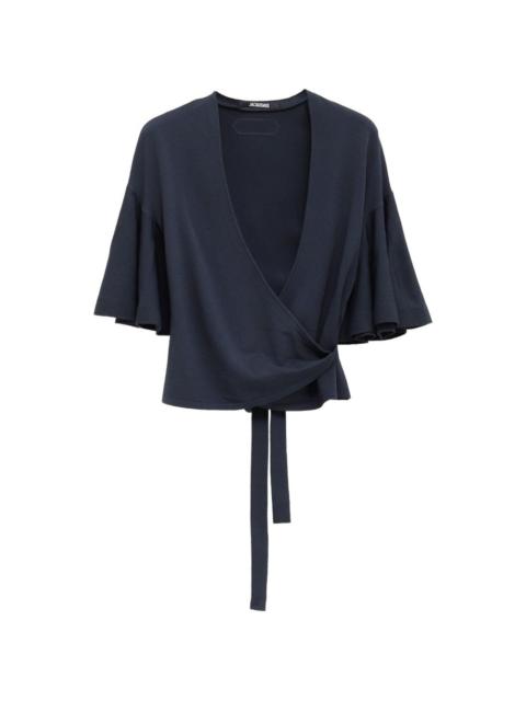 JACQUEMUS Paysan wrap flared-sleeve top