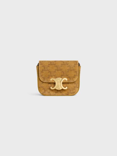 CELINE MINI CLAUDE in SUEDE CALFSKIN WITH TRIOMPHE ALL-OVER