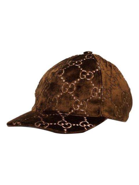 GUCCI Gucci Velvet GG Logo Baseball Hat 'Brown' 527075-3HD87-2065