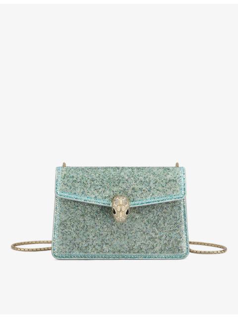 BVLGARI Serpenti Forever mini suede cross-body bag