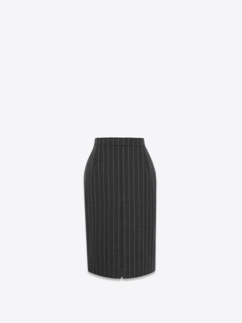 SAINT LAURENT pencil skirt in striped flannel