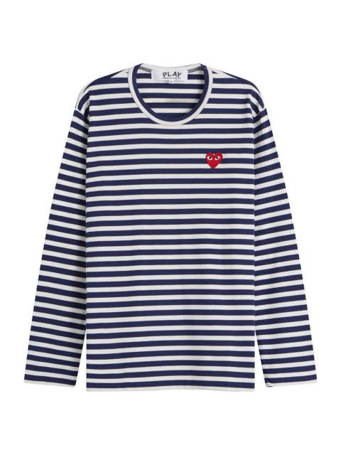 Comme des Garçons PLAY Comme des Garçons Play Stripe Red Heart Emblem Long Sleeve T
