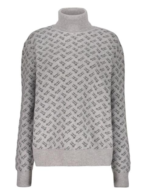 Herno high-neck logo-pattern sweater