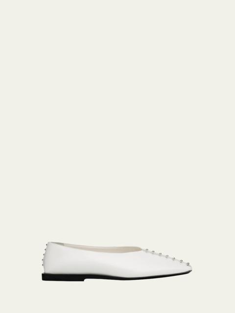 Jil Sander Studded Leather Ballerina Flats
