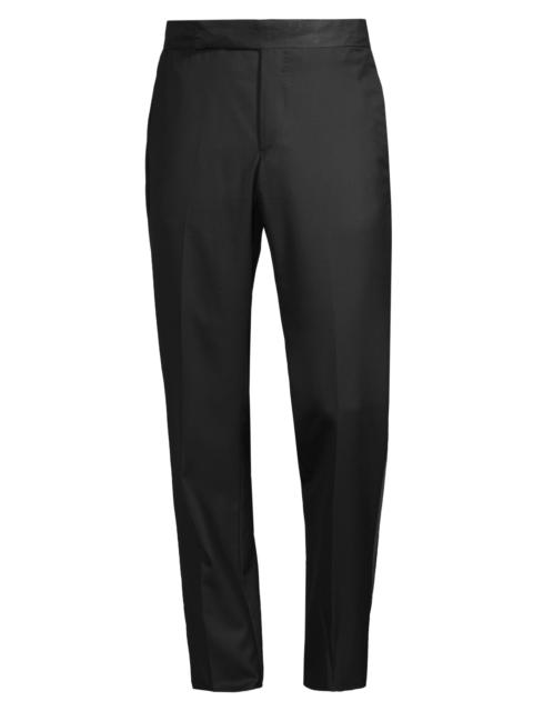 EMPORIO ARMANI Men's Wool Tuxedo Pants - Black