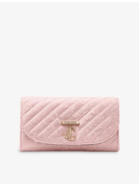 JIMMY CHOO Curve Leather Wallet-On-Chain