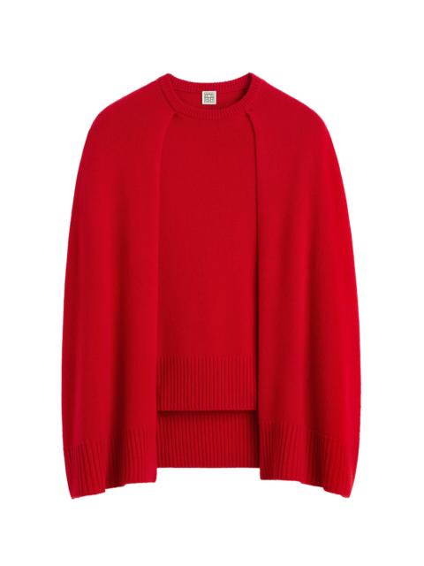 Cashmere Cape Sweater red
