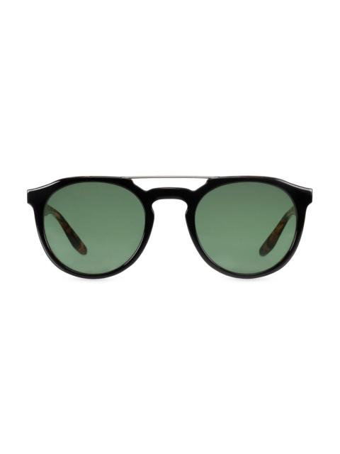 BARTON PERREIRA Men's x 007 Legacy Collection 52MM Aviator Sunglasses - Black Amber Tortoise