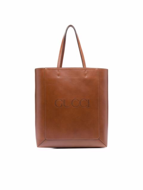 debossed leather tote