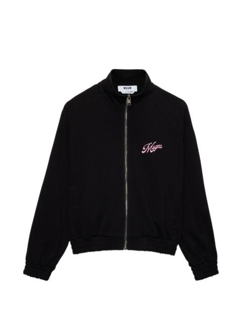 MSGM embroidered zip sweatshirt