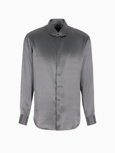 GIORGIO ARMANI Regular-fit printed silk shirt