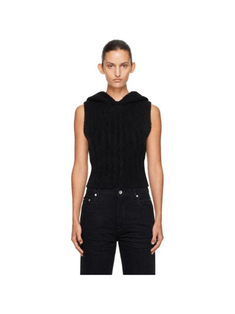 Rick Owens Black Tower Cropped Tank Hoodie