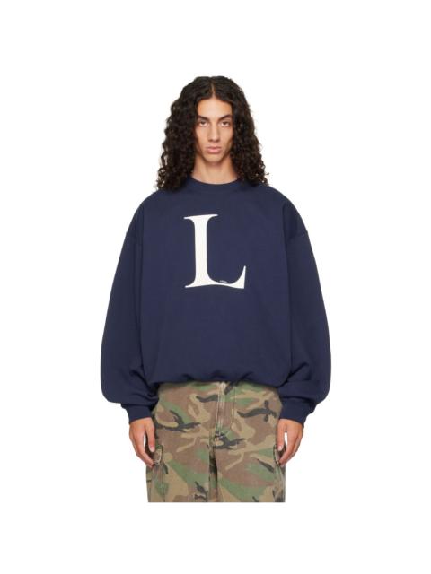 VETEMENTS Navy 'L-esbian' Oversized Sweatshirt
