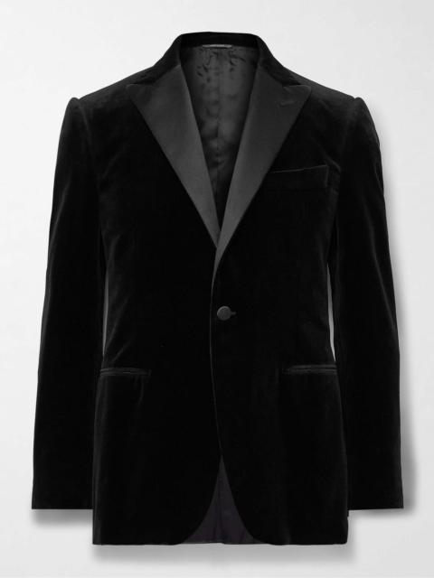 Canali Slim-Fit Satin-Trimmed Cotton-Velvet Tuxedo Jacket