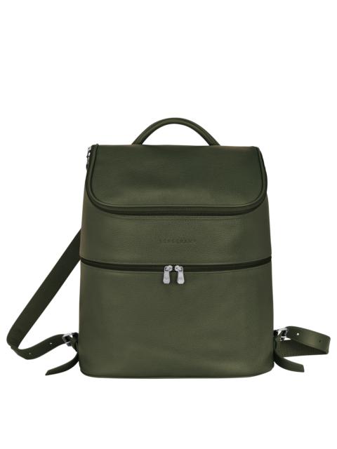 Longchamp Le Foulonné Backpack Khaki - Leather