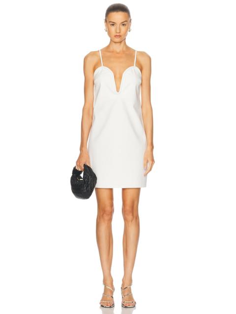 ADRIANA DEGREAS Solid Inamorata Deep V Mini Dress
