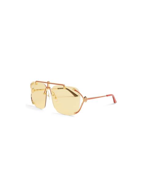 CASABLANCA Gold & Red The Pilot Sunglasses