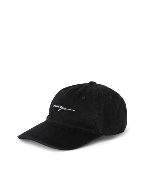 Gabardine cotton baseball cap with embroidered label