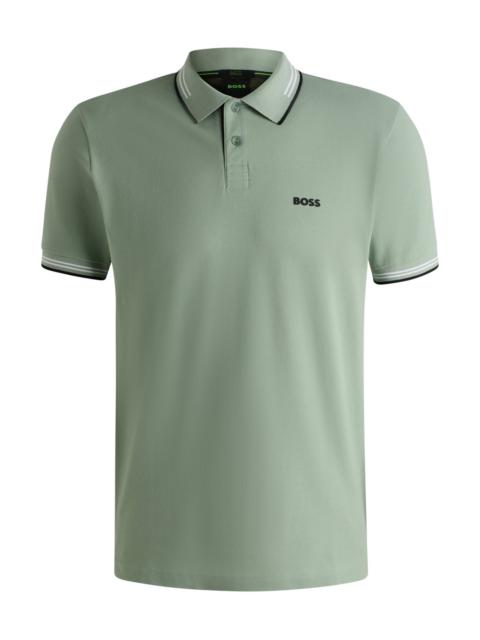 STRETCH-COTTON SLIM-FIT POLO SHIRT WITH BRANDING