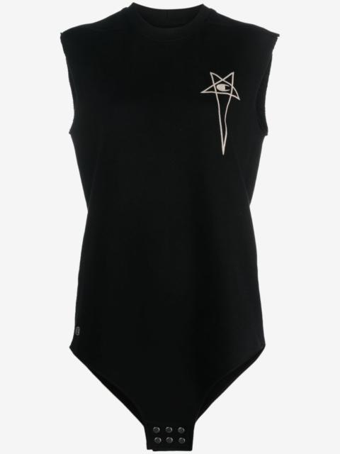 Rick Owens logo-embroidered cotton tank top