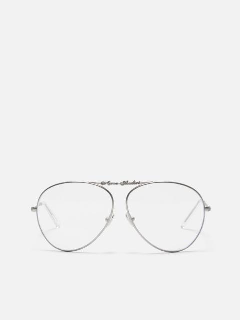 Acne Studios Metal aviator sunglasses - Vintage silver/transparent