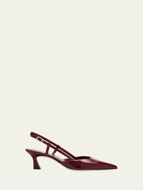 Stuart Weitzman Vinnie Patent Kitten Slingback Pumps