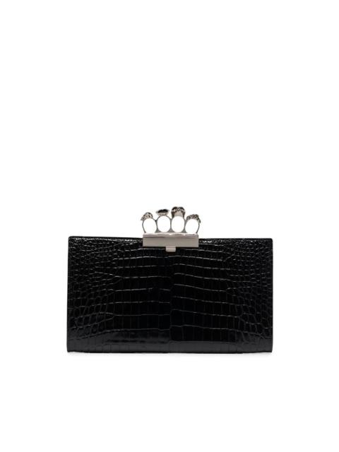 Alexander McQueen crocodile-embossed knuckleduster clutch