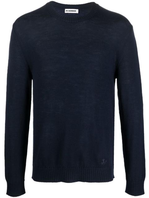 Jil Sander embroidered-logo crew neck jumper