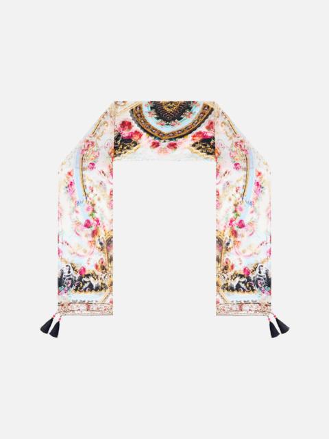 CAMILLA LONG SILK CRINKLE CHIFFON SCARF TORERO LIBERTINE