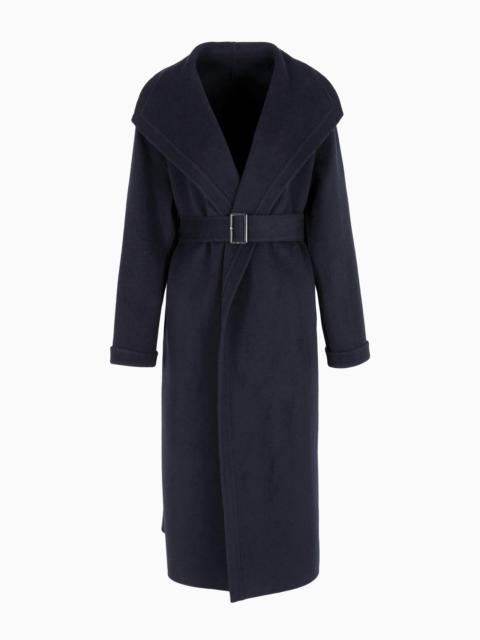 EMPORIO ARMANI Compact double wool-blend robe coat