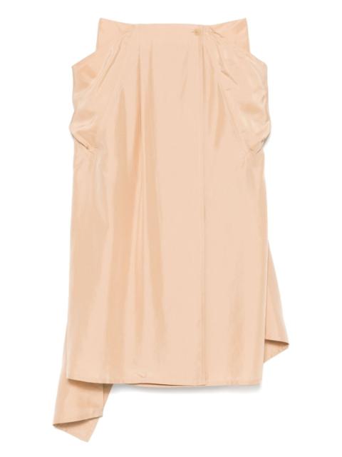Carven silk straight skirt