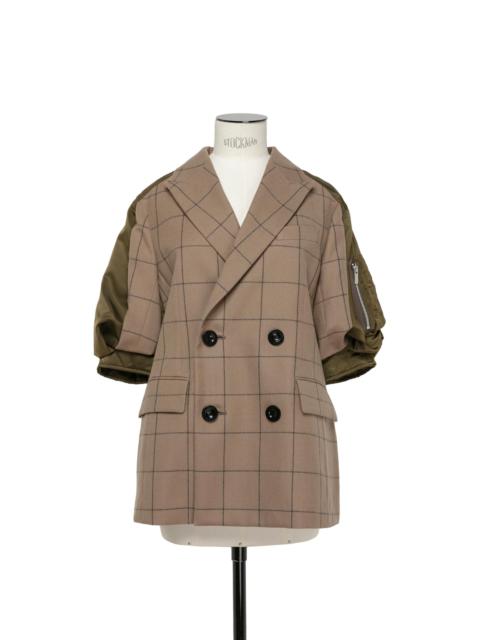 sacai Windowpane x Nylon Twill Jacket