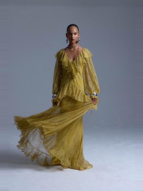 De La Vali ESEN MAXI DRESS IN YELLOW LACE