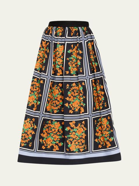 CAROLINA HERRERA Floral-Print Full Midi Skirt