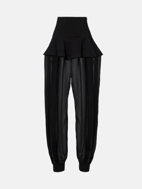 Alaïa georgette peplum trousers