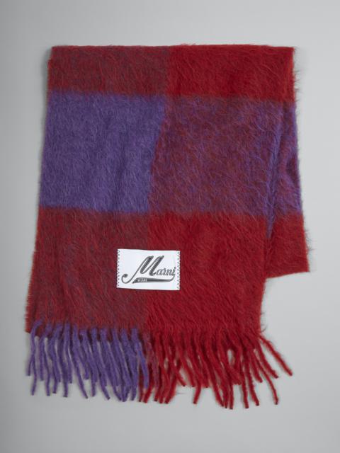 Marni CHECK MOHAIR BLEND SCARF