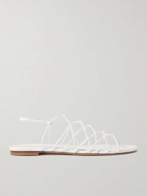 STAUD Gio knotted elastic and leather sandals