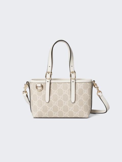 GUCCI Gg Emblem Mini Bag Beige And Dusty White