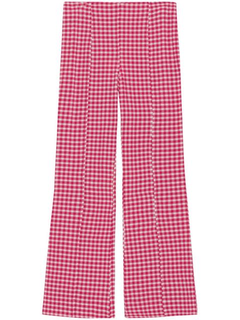 GANNI check-print flared trousers